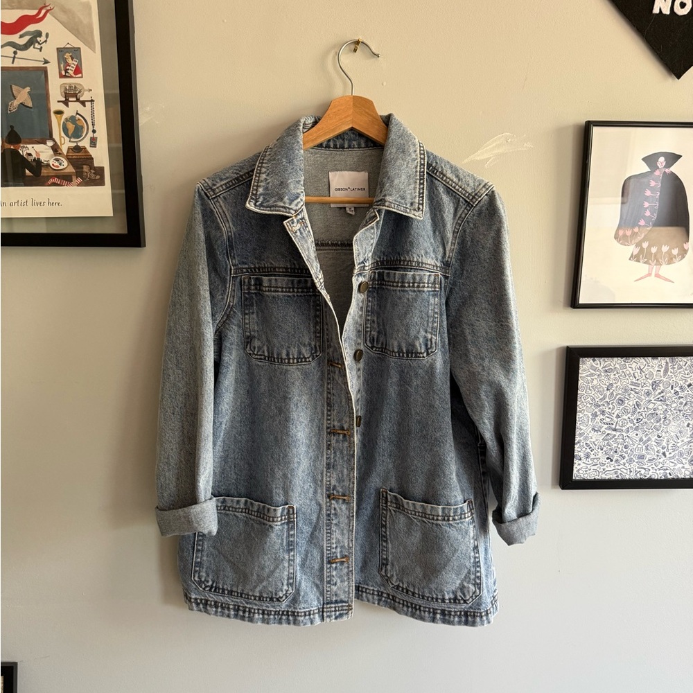Gibson Latimer Blue Oversized Jean Chore Jacket